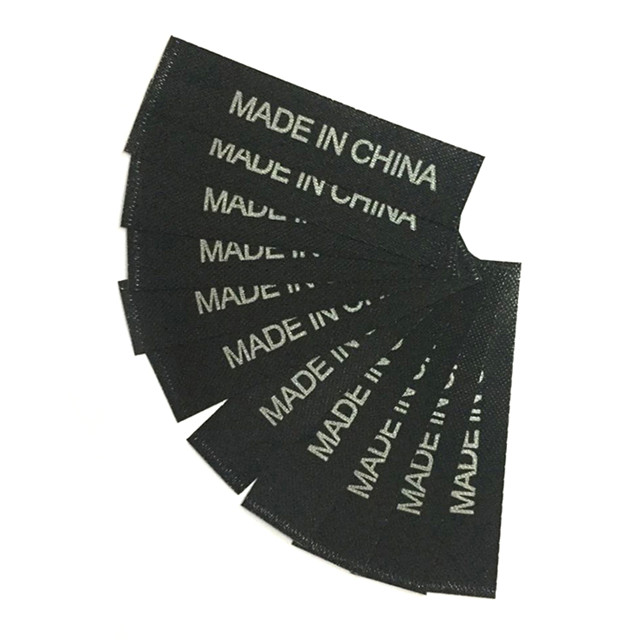 Clothing Woven Label Design Printed Logo Satin Care Label For Garment Shirt 