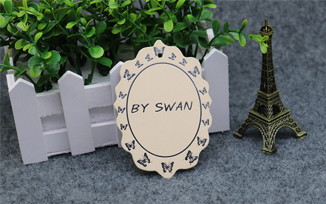  Logo Printed Paper Hang Tag For Garment/Jean Label Swing Tags With Hang Tag String 