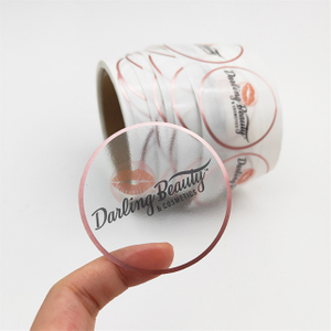 Hot Sell Transparency Stickers for Small Business Custom Own Brand Logo Rounded Sticker