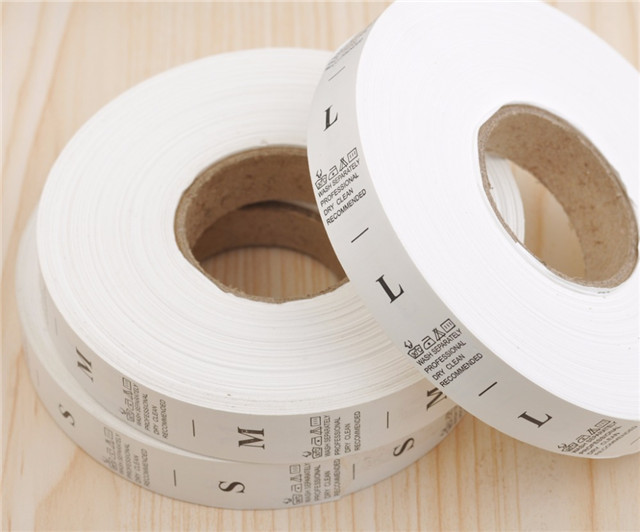 Roll White Garment Washing Care Label Clothing Care Size Tags Washable Labels Nylon Taffeta S-XXL