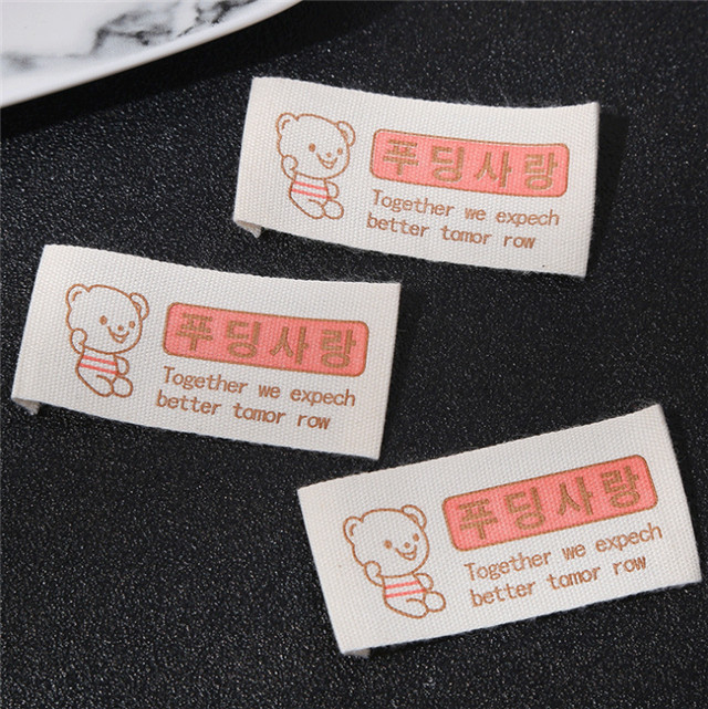 Professional Custom Clothing Tags Cartoon Clothing Color Cotton Cloth Neck Label 