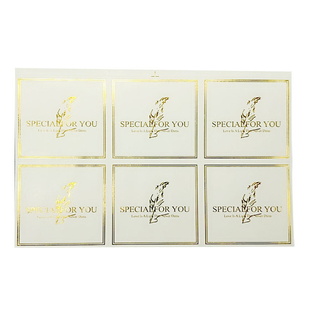 Square White Handmade Kraft Paper Stickers Label For Gift Cake Baking Sealing Sticker