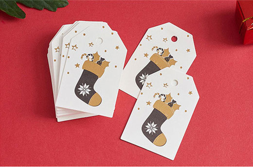 New Style Gold Stamping Hangtags Merry Christmas Creative DIY Bookmark Card