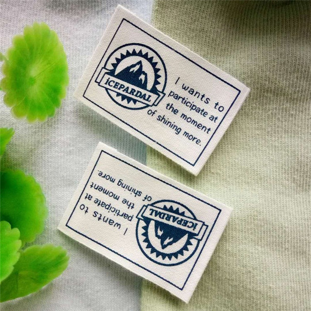 Custom-made High-grade Cotton Lead Label Cotton Label Printed Clothing Cotton Tag Black And White Label